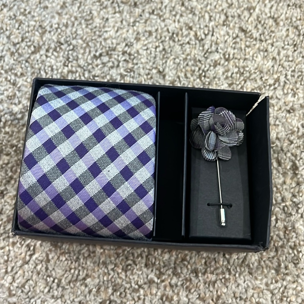 Men’s tie and pin